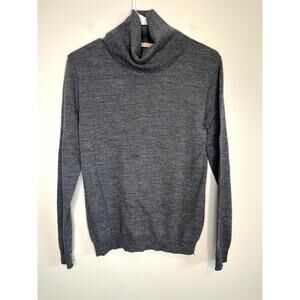 1950s Pendleton Grey Minimalist Old Money Wool Turtleneck Cowl Sweater 38 M